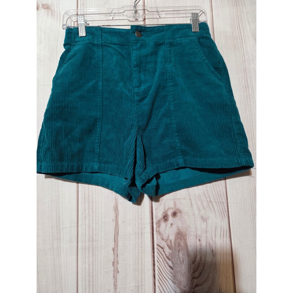 Wild Fable Teal Green Corduroy High Rise Shorts Womens Size Small Cotton Retro